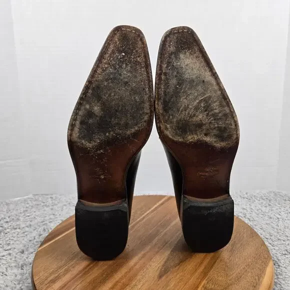 Magnanni Saks Fifth Avenue Men 9M Efren Gray Patina Monk Strap Loafer Dress Shoe